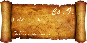 Csáti Ida névjegykártya